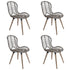 Dining Chairs 4 pcs Brown Natural Rattan