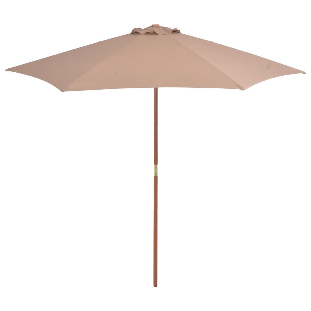 Garden Parasol with Wooden Pole 270 cm Taupe