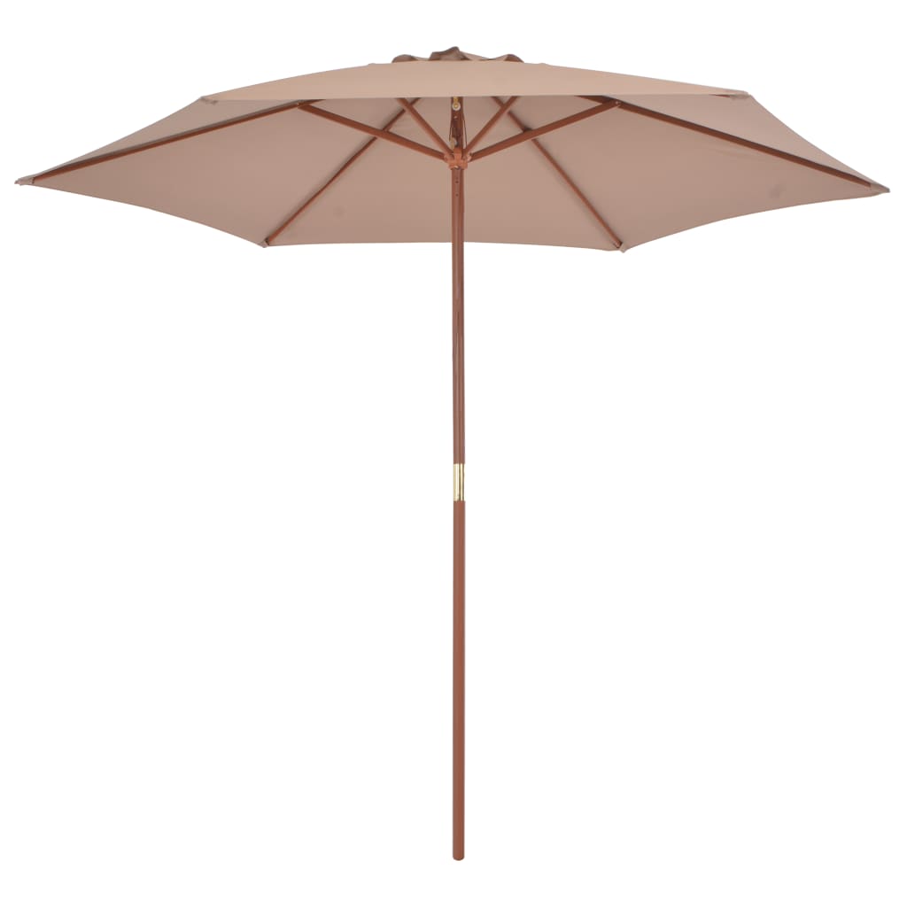 Garden Parasol with Wooden Pole 270 cm Taupe