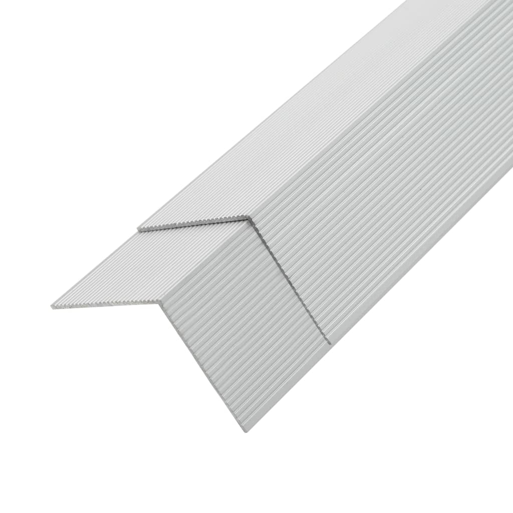 5 pcs Decking Angle Trims Aluminium 170 cm Silver