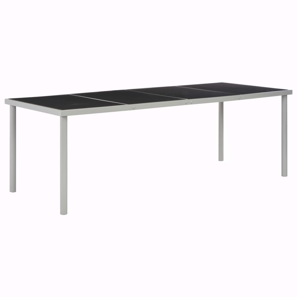 Garden Table Black 220x90x74.5 cm Steel