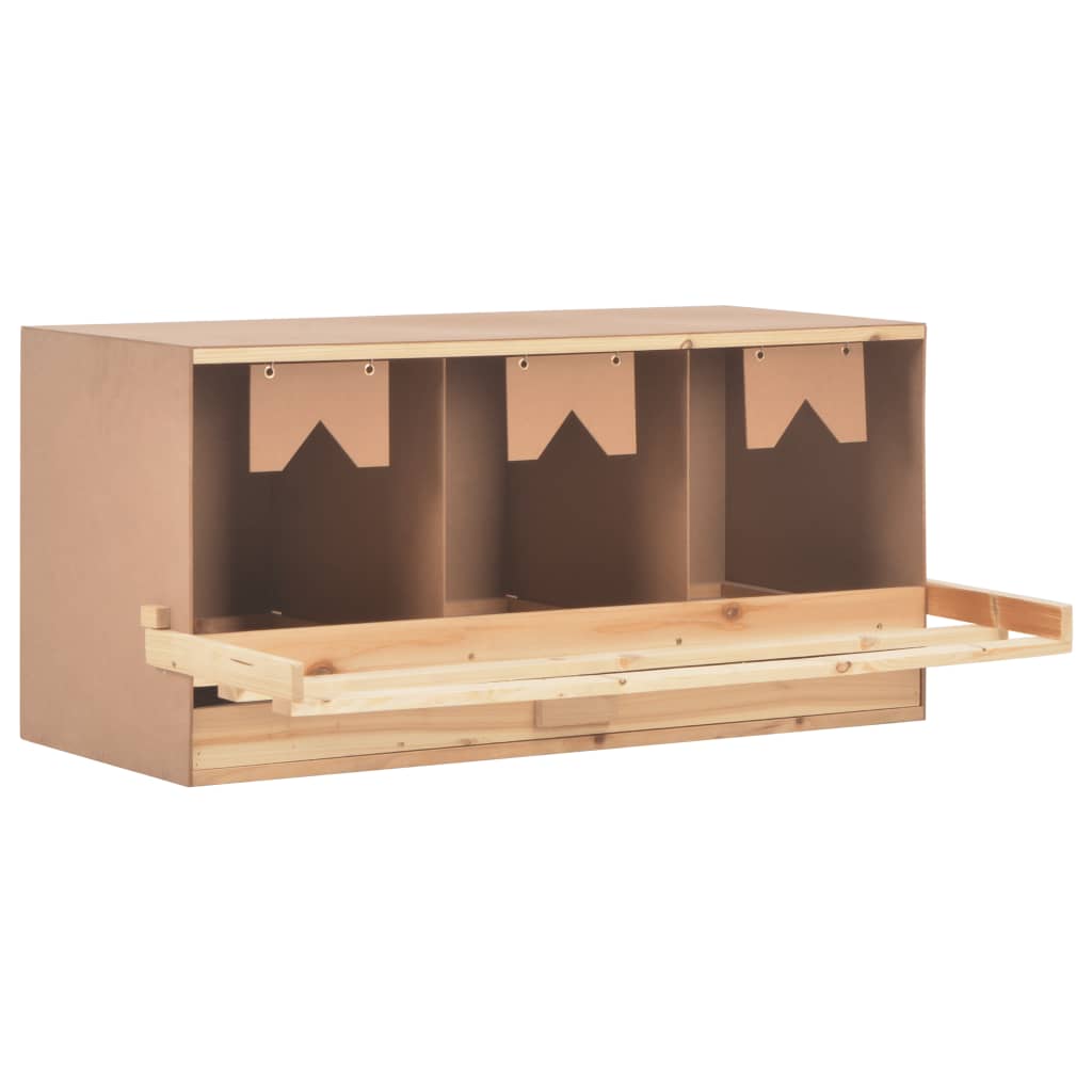 Chicken Laying Nest 3 Compartments 96x40x45 cm Solid Pine Wood