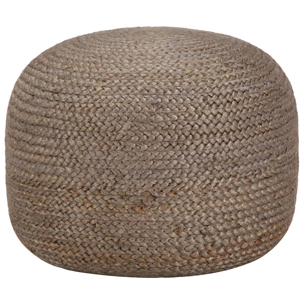 Handmade Pouffe Light Grey 45x30 cm Jute