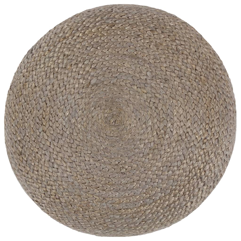 Handmade Pouffe Light Grey 45x30 cm Jute