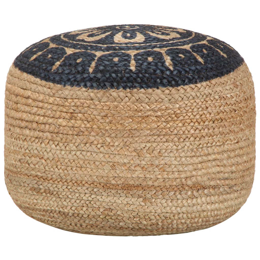 Handmade Pouffe Blue 45x30 cm Jute