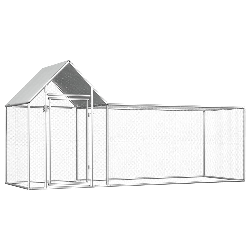 Chicken Coop 3x1x1.5 m Galvanised Steel