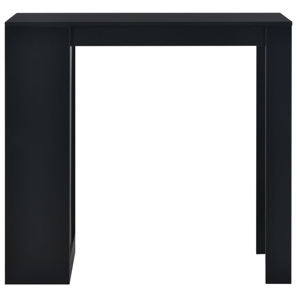 Bar Table with Shelf Black 110x50x103 cm