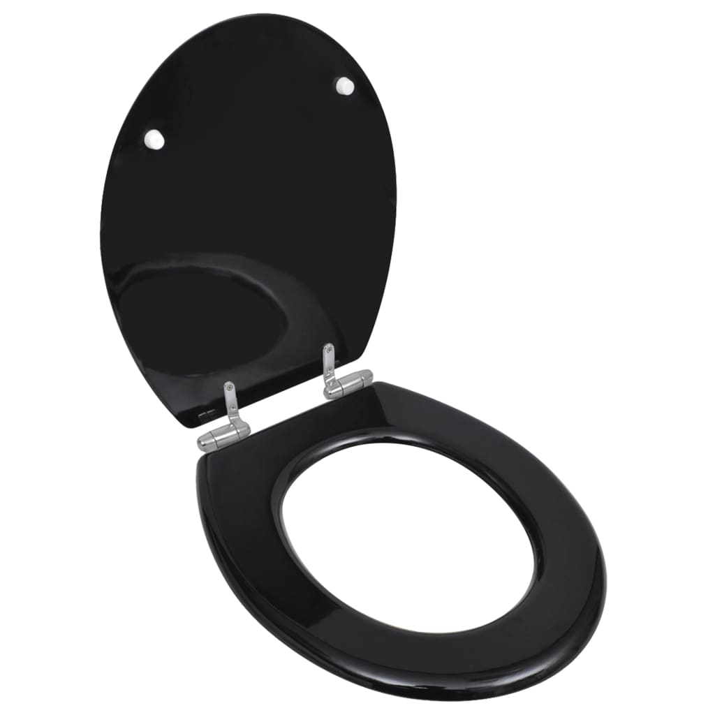 Toilet Seats with Soft Close Lids 2 pcs MDF Black