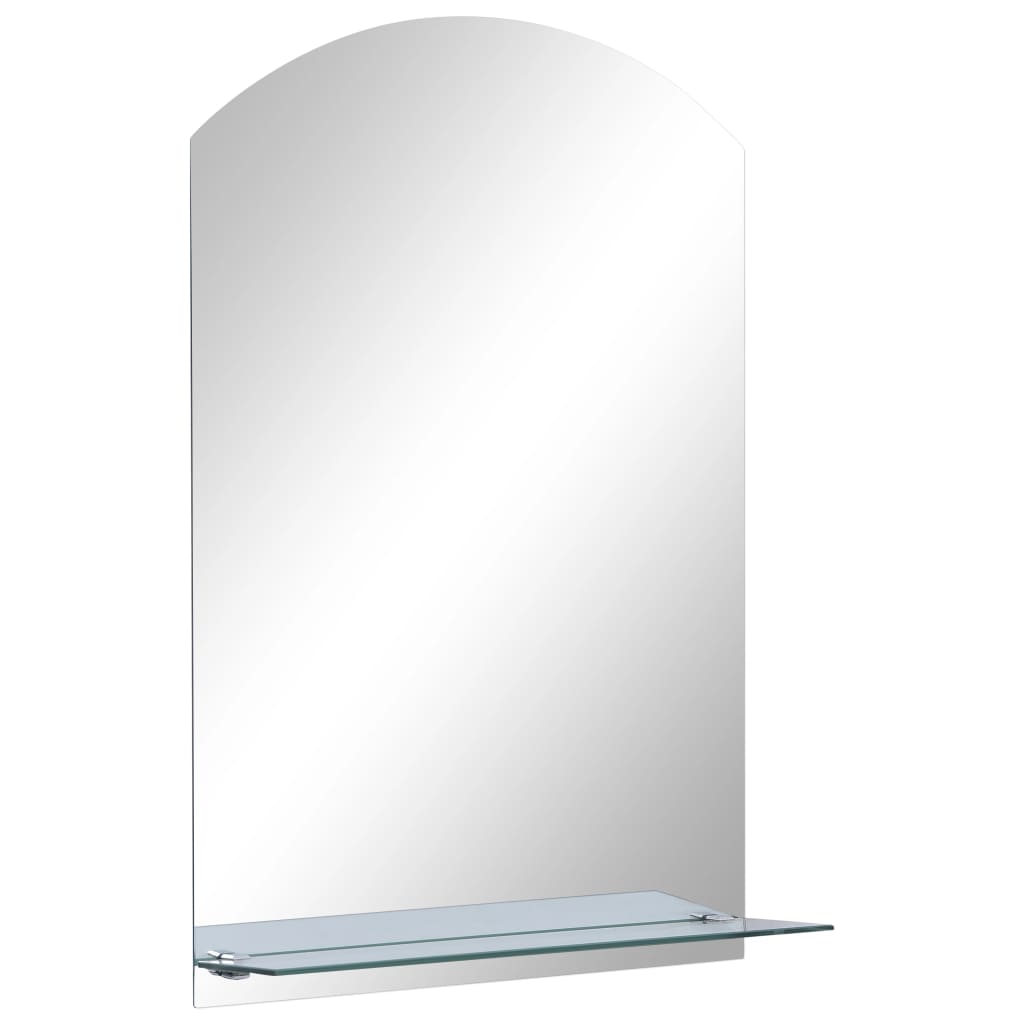 Wall Mirror with Shelf 40x60 cm Tempered Glass