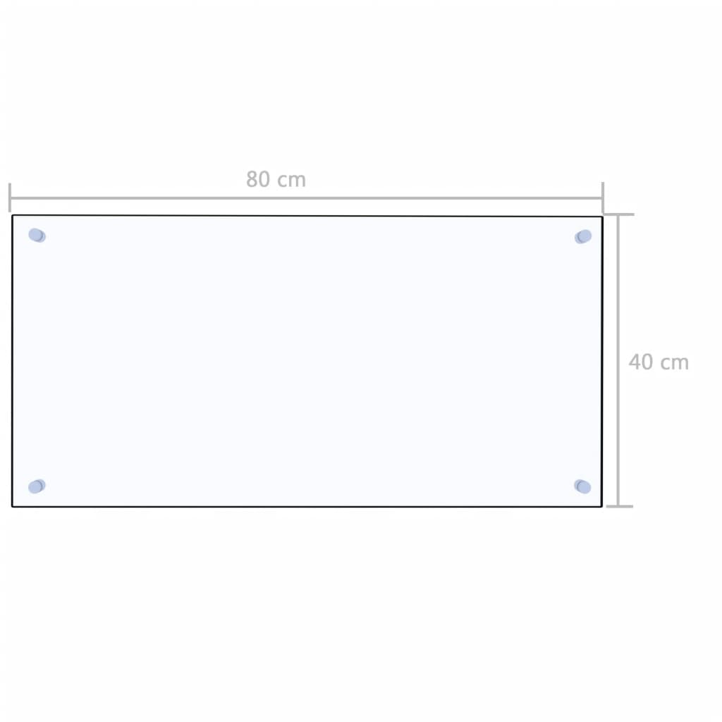 Kitchen Backsplash Transparent 80x40 cm Tempered Glass