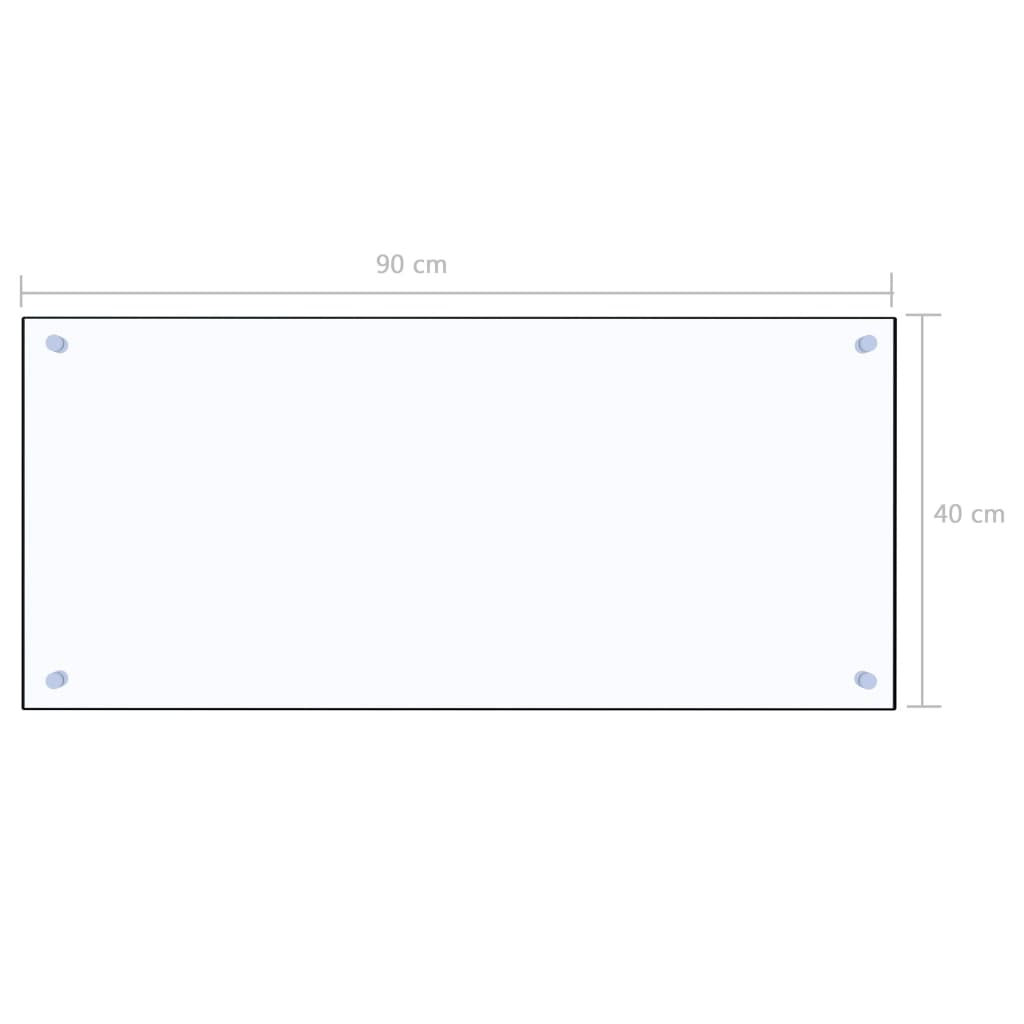 Kitchen Backsplash Transparent 90x40 cm Tempered Glass