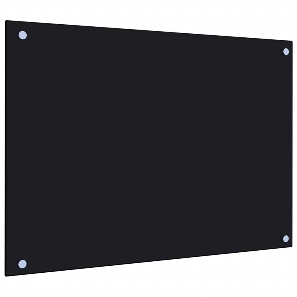 Kitchen Backsplash Black 70x50 cm Tempered Glass