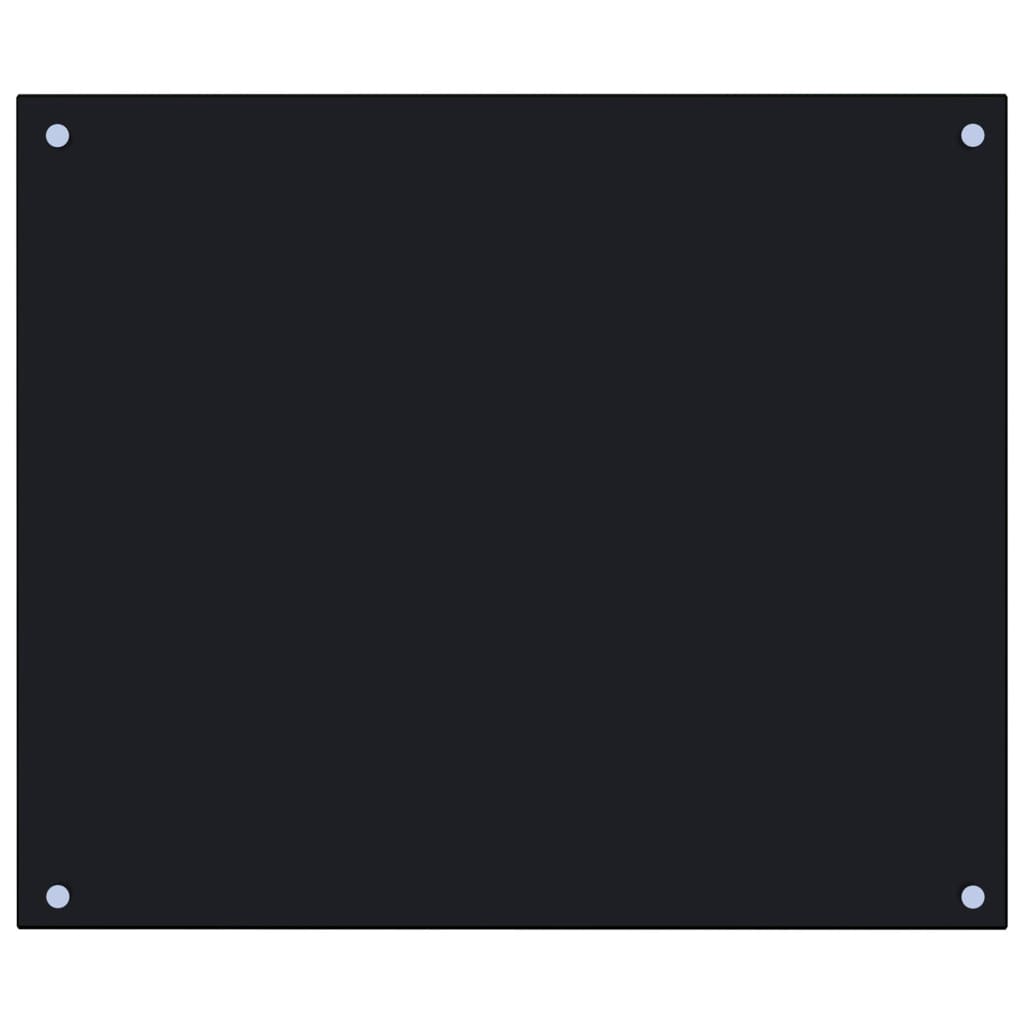 Kitchen Backsplash Black 70x60 cm Tempered Glass