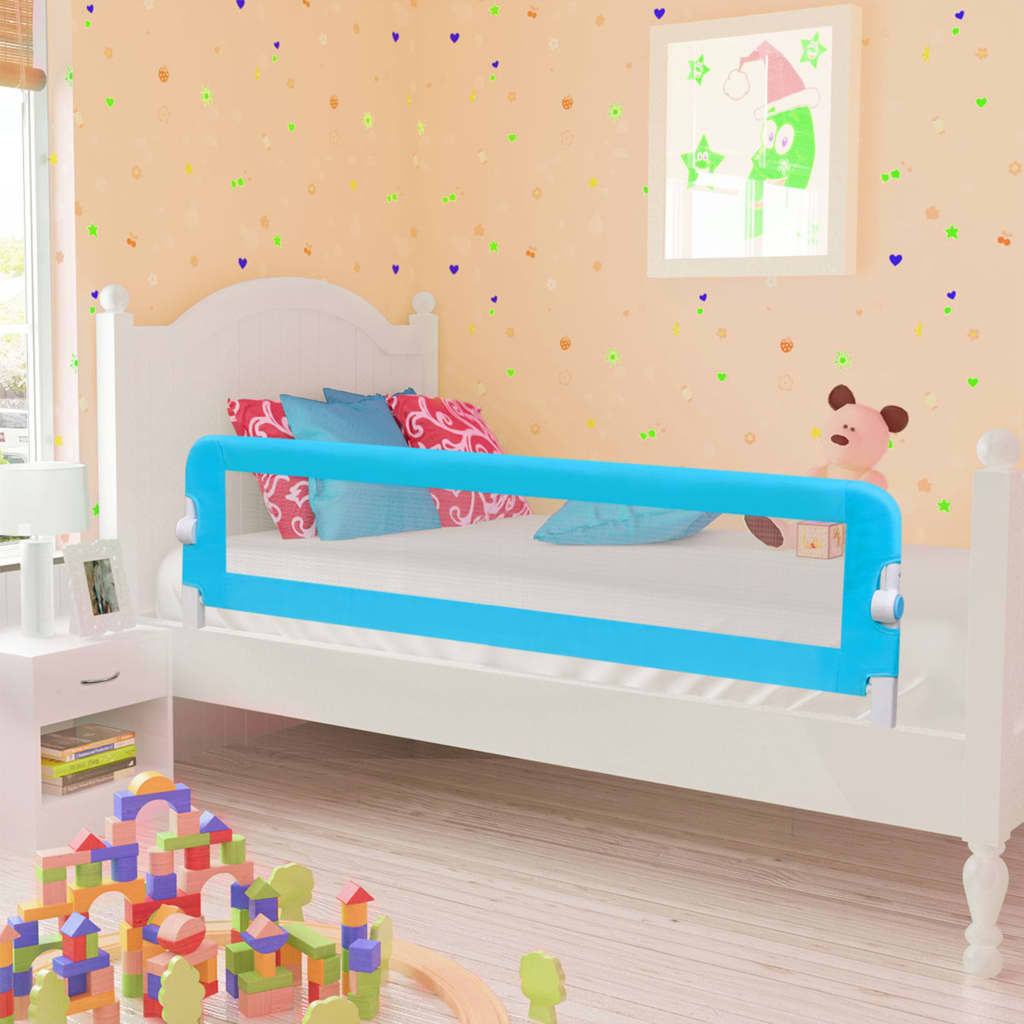 Toddler Safety Bed Rail Blue 120x42 cm Polyester