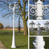 Garden Light Post 3-arms 215 cm White Aluminium