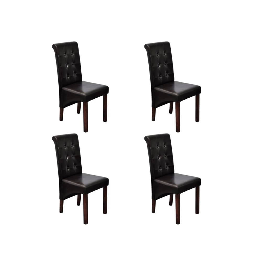 Dining Chairs 4 pcs Brown Faux Leather