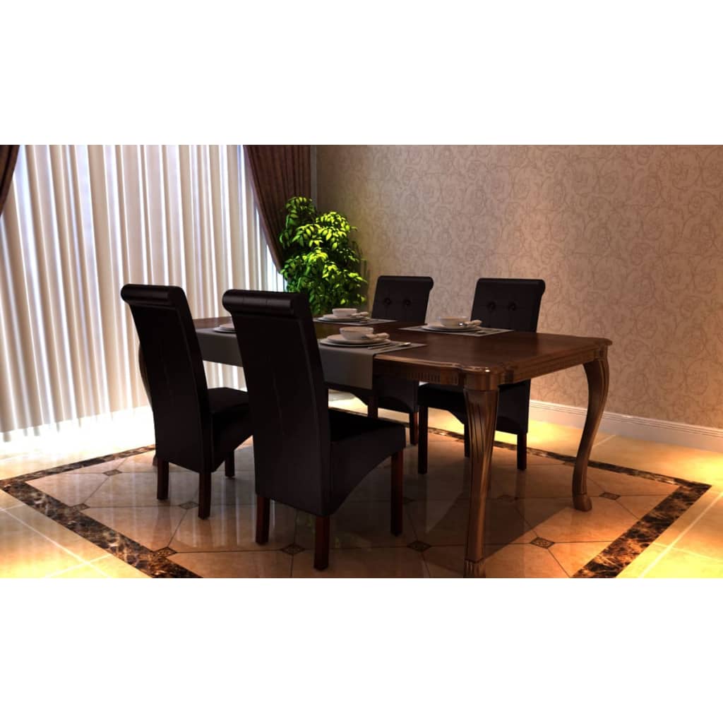 Dining Chairs 4 pcs Brown Faux Leather