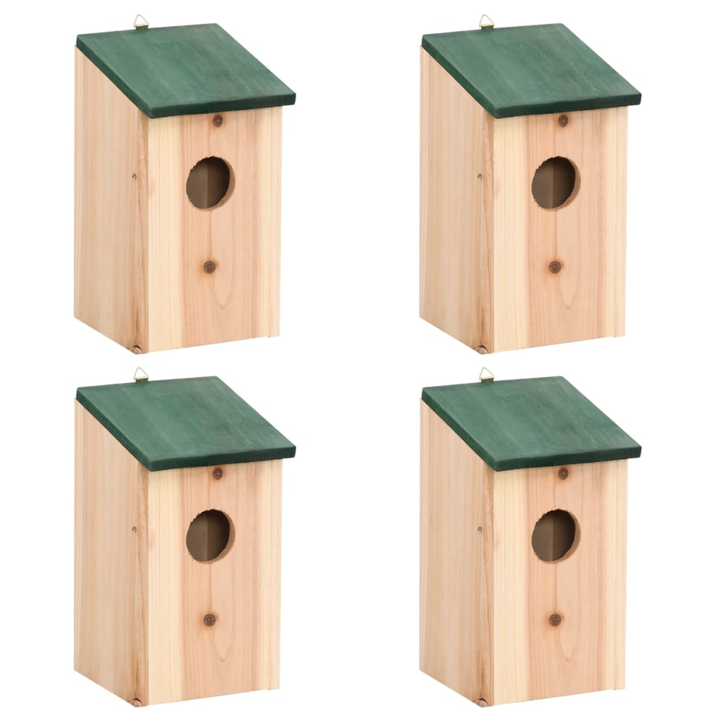 Bird House Nesting Box Wood 4 pcs