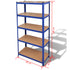 5-Layer Storage Shelf Blue Steel&Engineered Wood