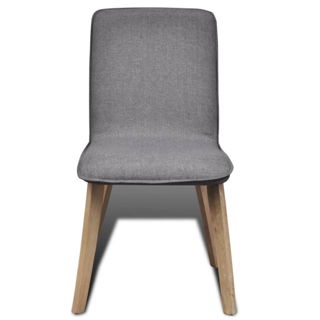 Dining Chairs 6 pcs Light Grey Fabric and Solid Oak Wood (241153+241154)