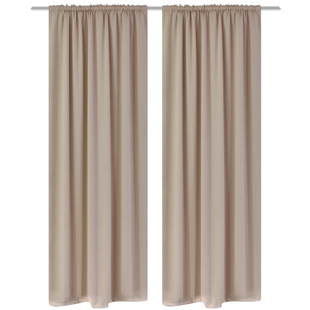 2 pcs Cream Slot-Headed Blackout Curtains 135 x 245 cm