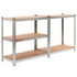 5-Layer Heavy-duty Shelf Silver Steel&Engineered Wood