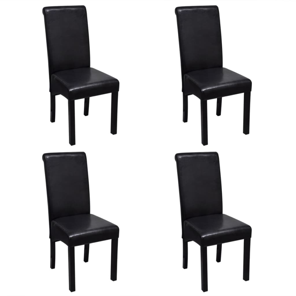 Dining Chairs 4 pcs Black Faux Leather