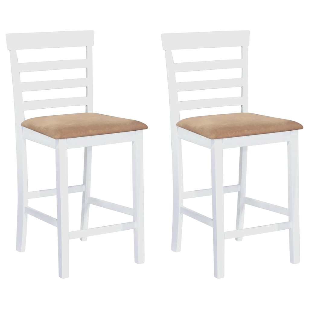 Bar Chairs 2 pcs White Fabric