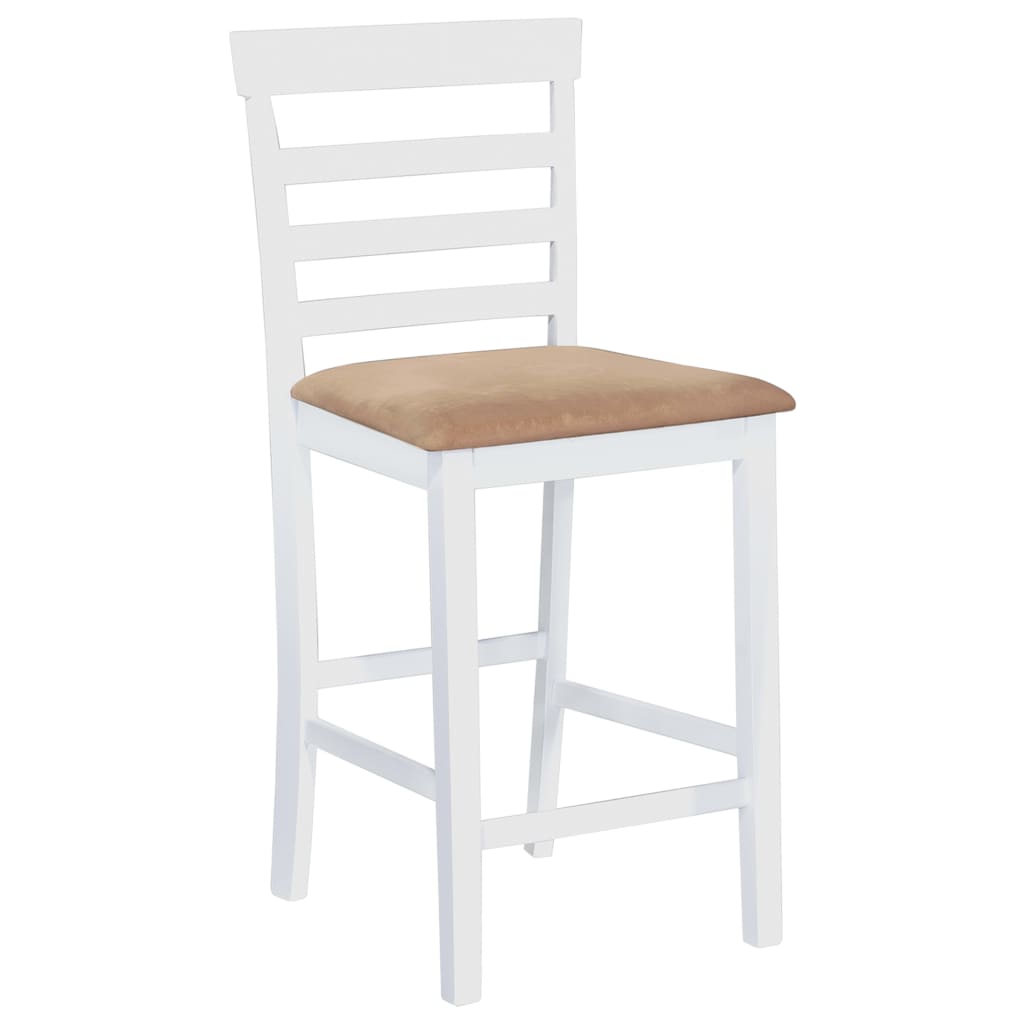 Bar Chairs 2 pcs White Fabric