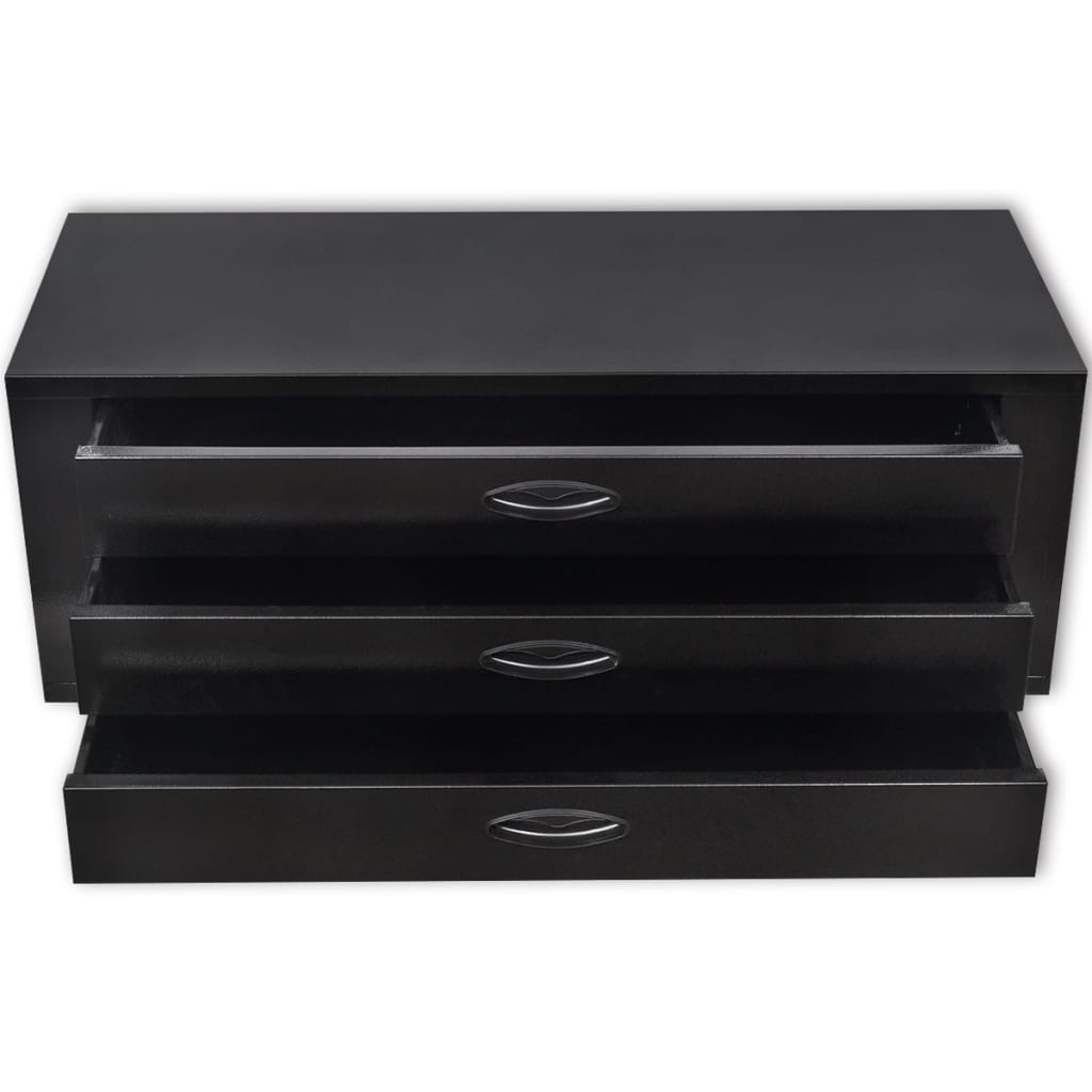 Metal Tool Chest 3 Drawers Black