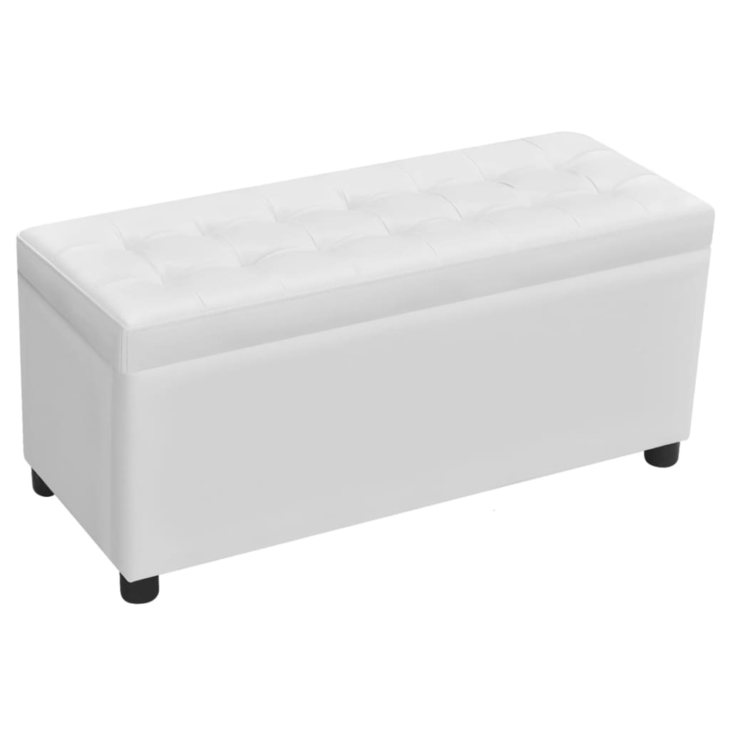 Storage Ottoman Artificial Leather White