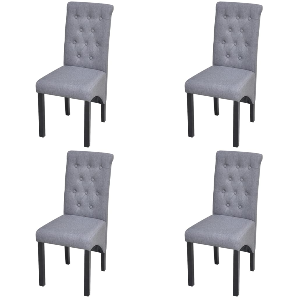 Dining Chairs 4 pcs Light Grey Fabric