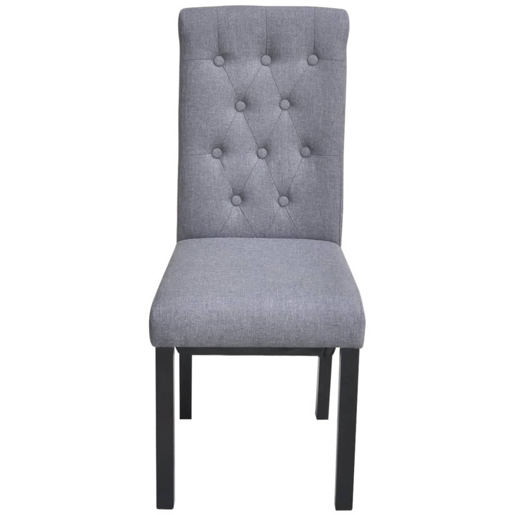 Dining Chairs 4 pcs Light Grey Fabric