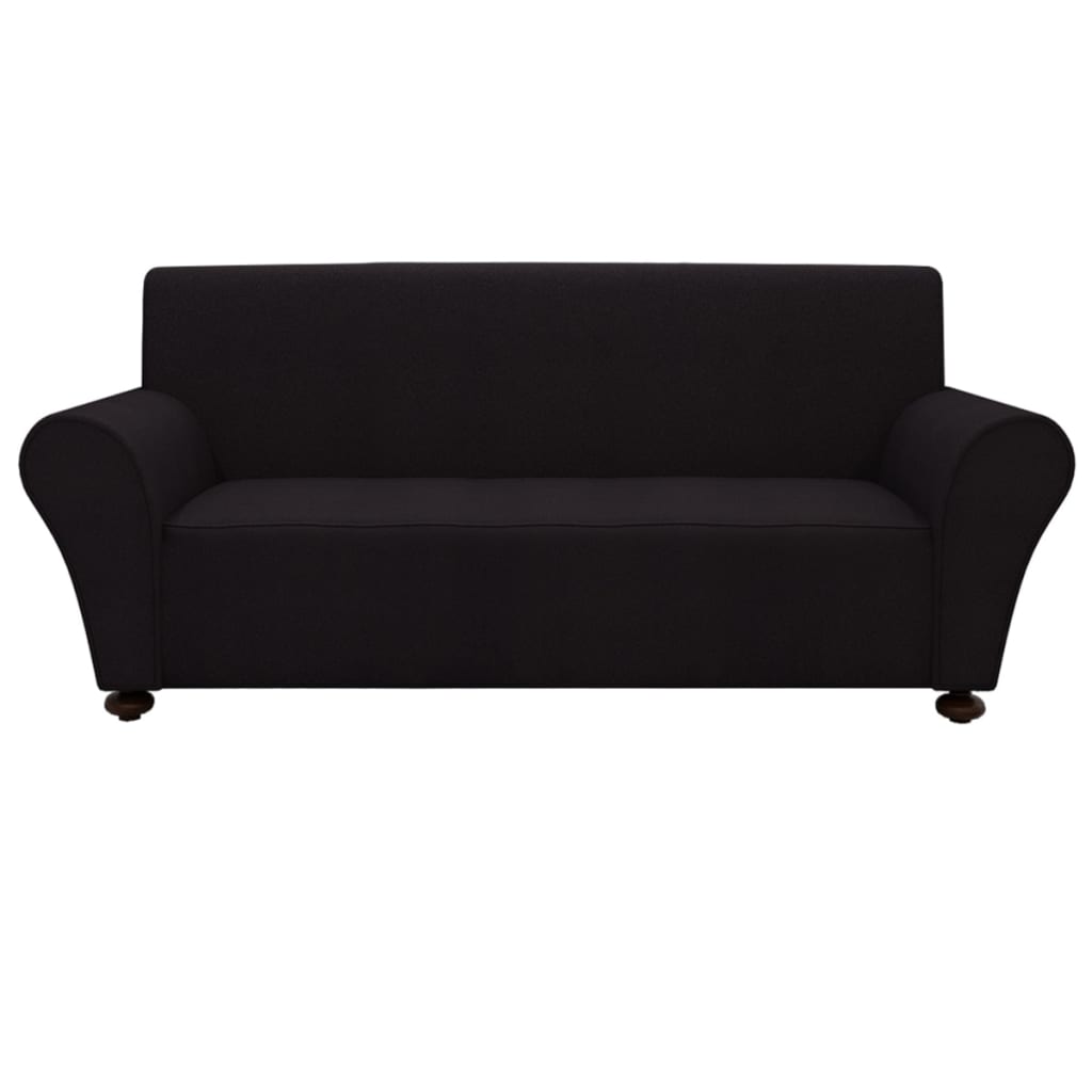 Stretch Couch Slipcover Black Polyester Jersey