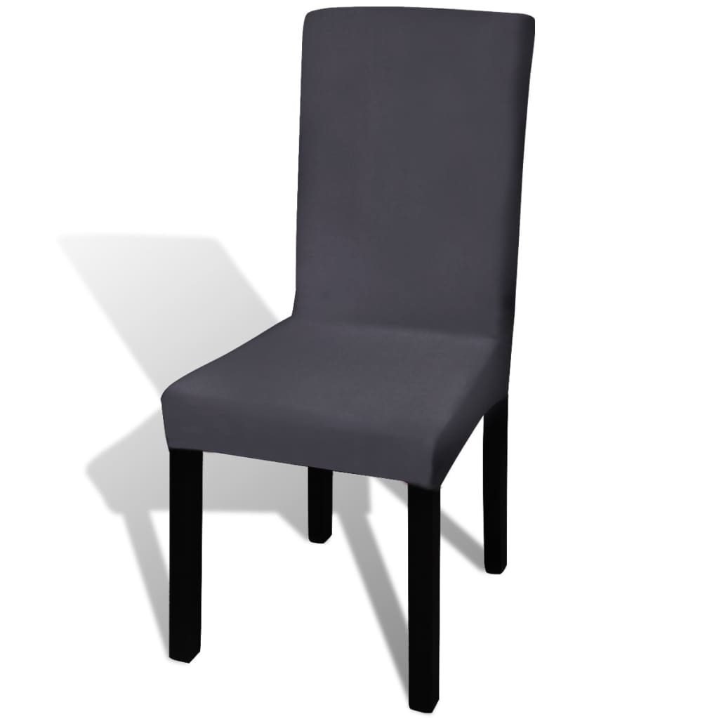 Straight Stretchable Chair Cover 4 pcs Anthracite