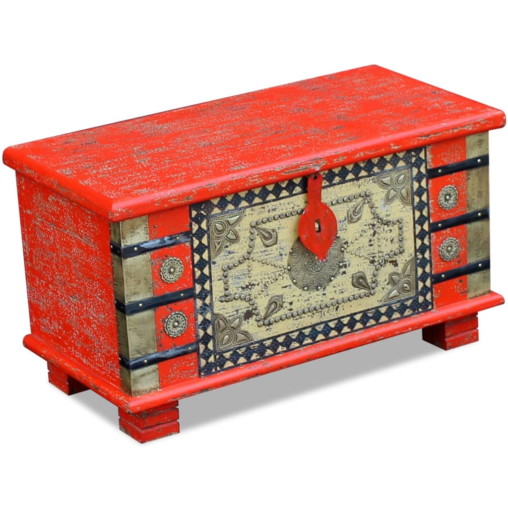 Storage Chest Red Mango Wood 80x40x45 cm