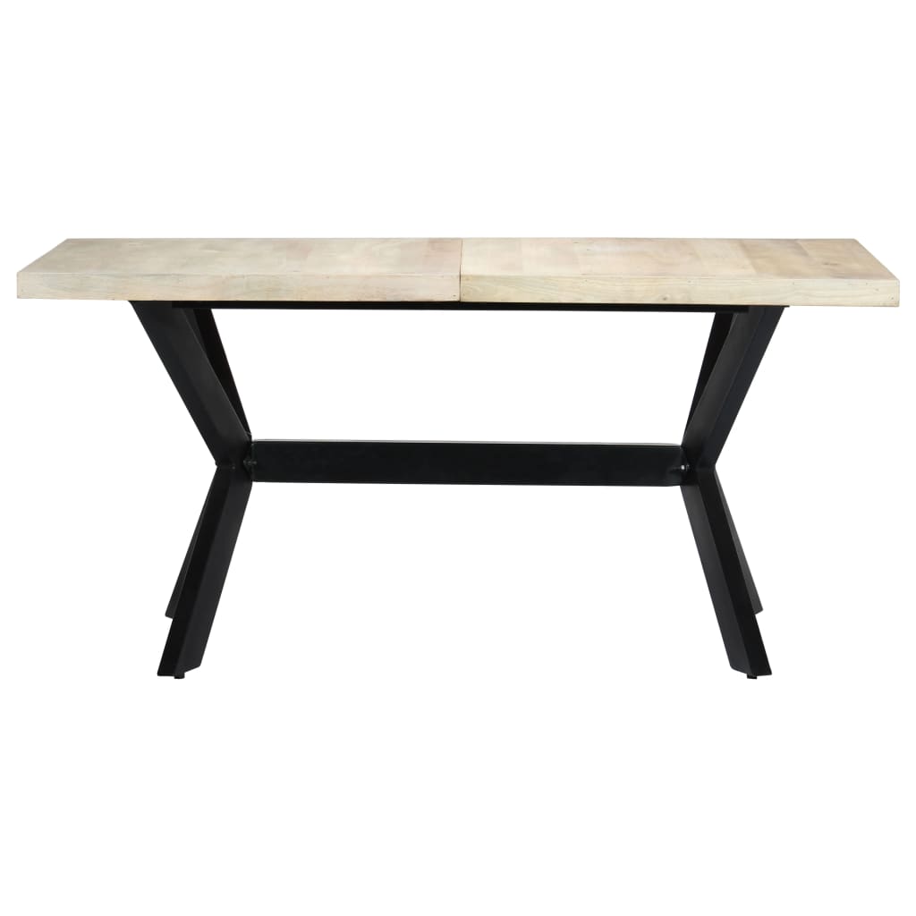 Dining Table White 160x80x75 cm Solid Mango Wood