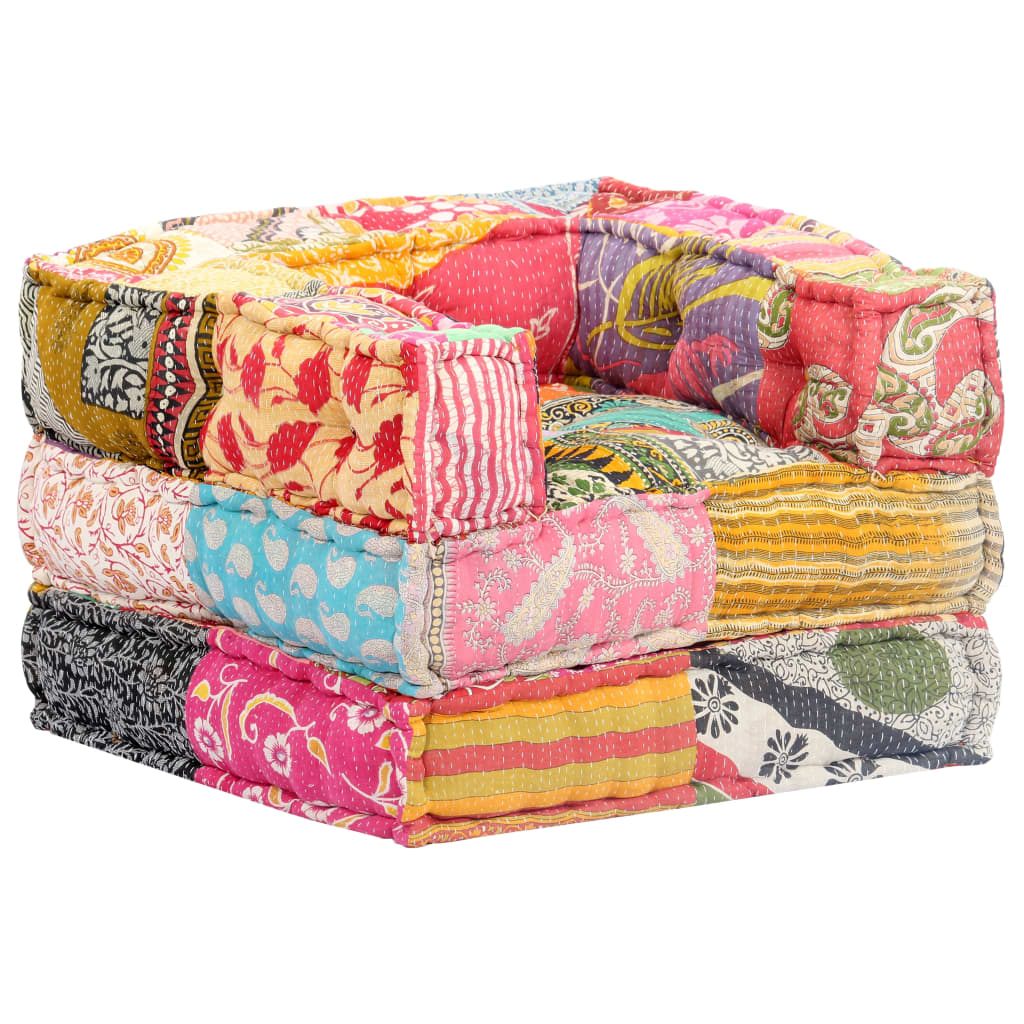 Modular Pouffe Patchwork Fabric