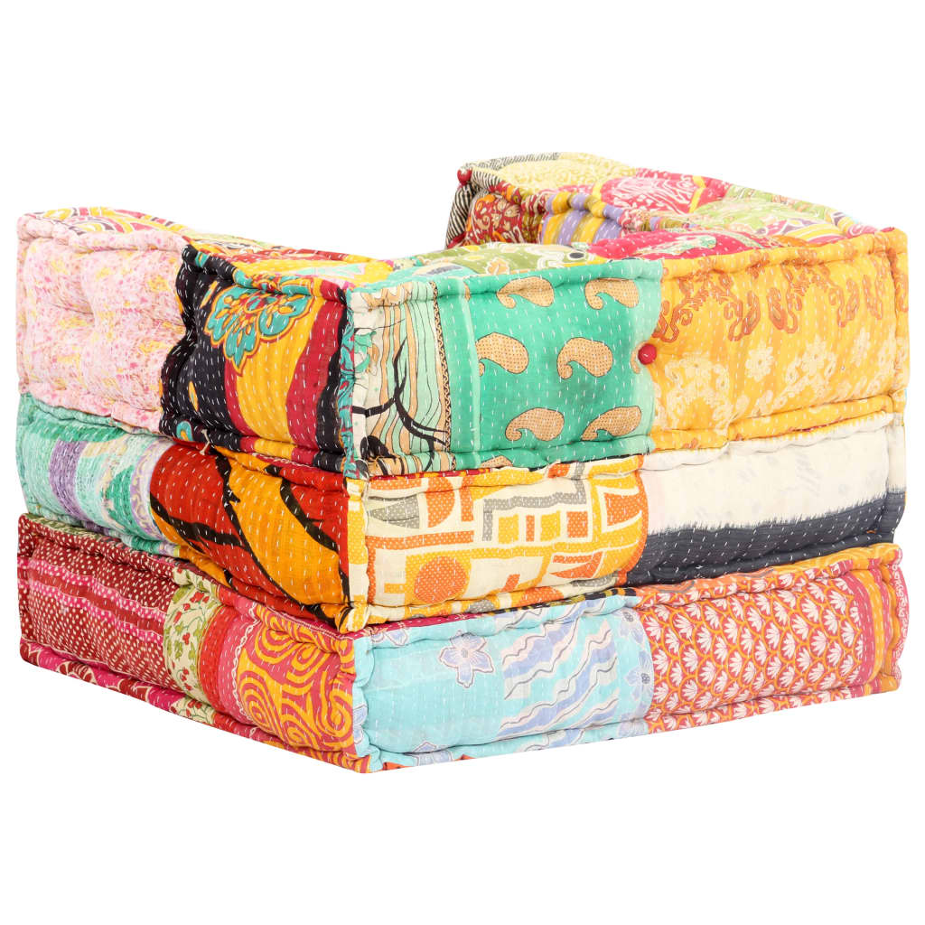 Modular Pouffe Patchwork Fabric