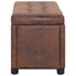 Storage Ottoman 87.5 cm Brown Faux Suede Leather