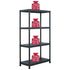 Storage Shelf Racks 5 pcs Black 60x30x138 cm Plastic