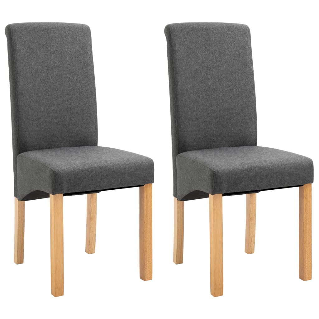 Dining Chairs 2 pcs Grey Fabric