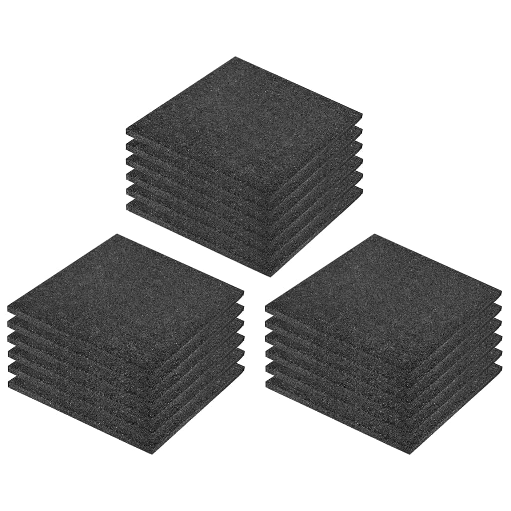 Fall Protection Tiles 18 pcs Rubber 50x50x3 cm Black