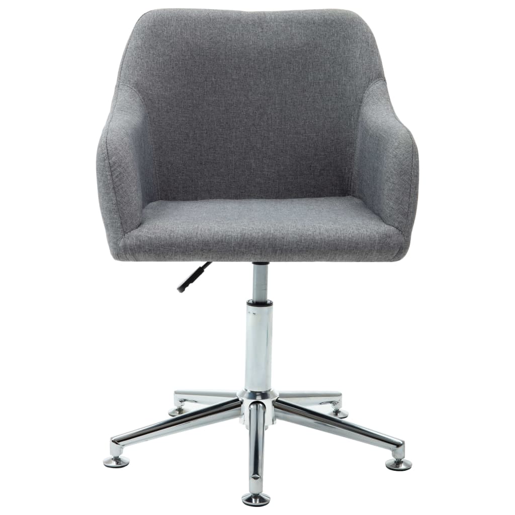 Swivel Dining Chair Light Grey Fabric