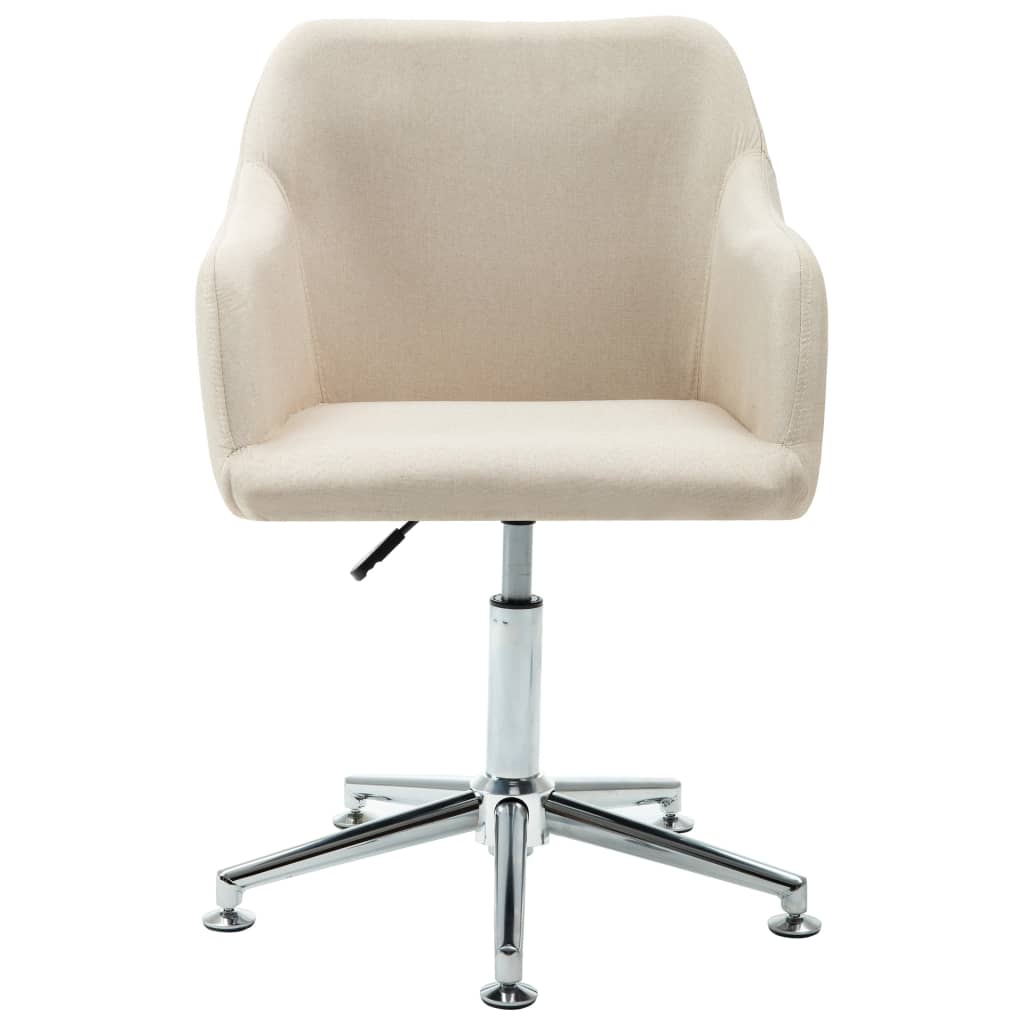 Swivel Dining Chair Cream Fabric