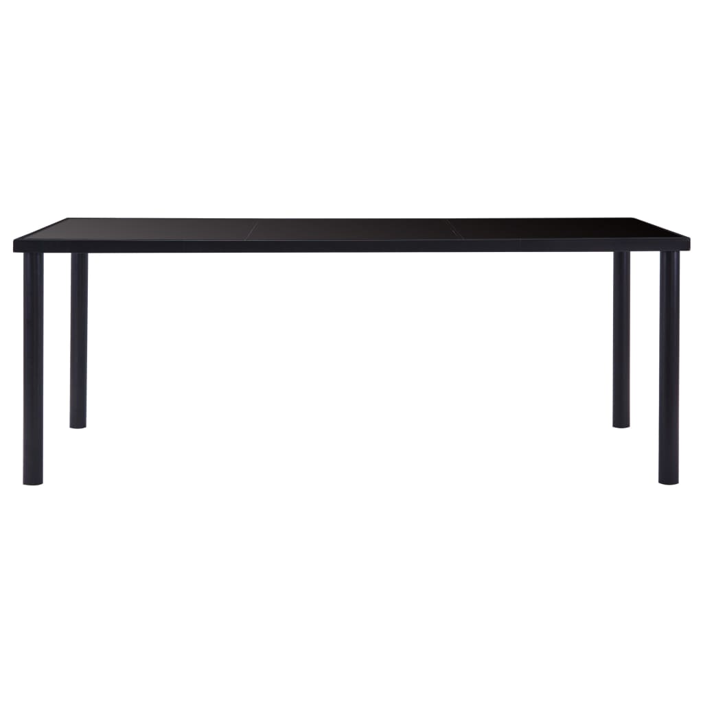 Dining Table Black 200x100x75 cm Tempered Glass