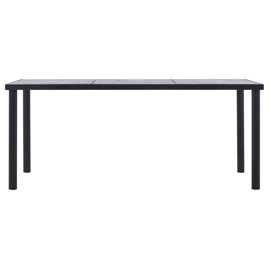 Dining Table Black and Concrete Grey 180x90x75 cm MDF