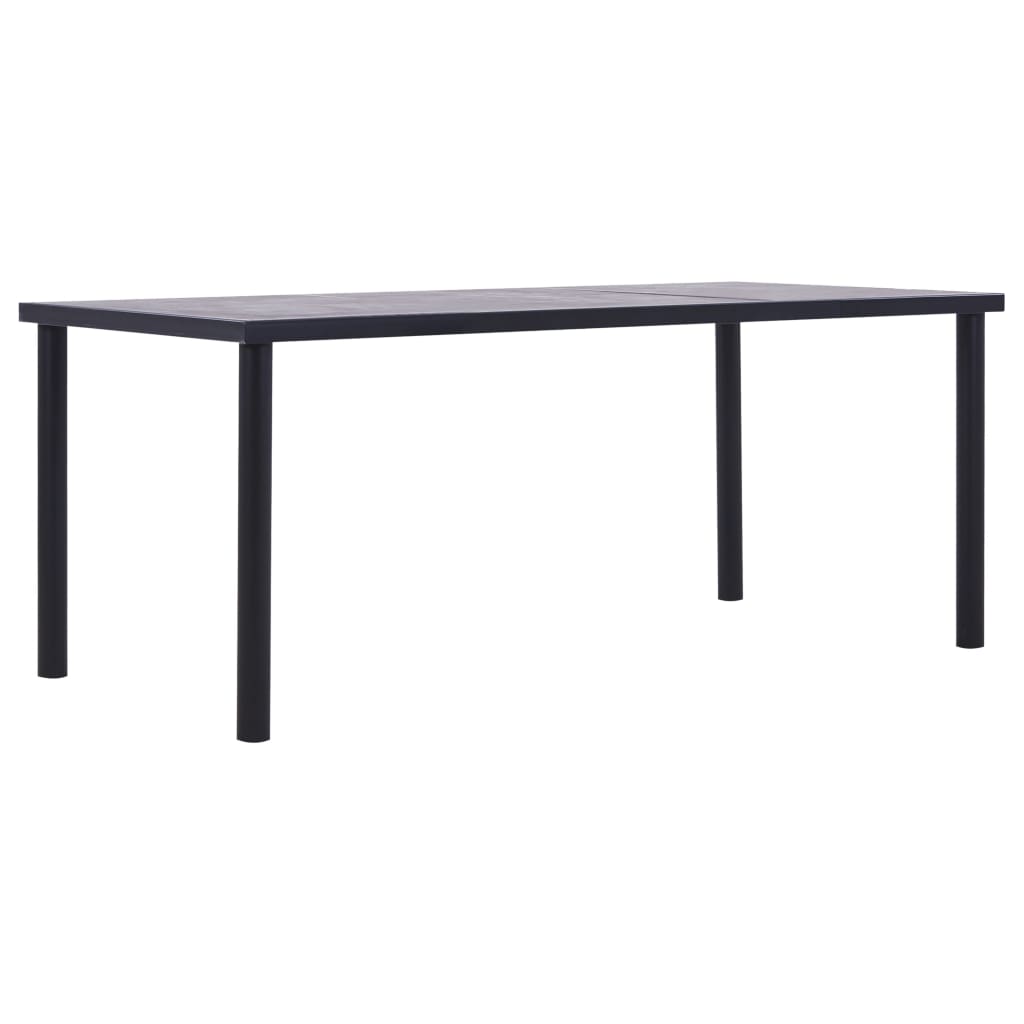 Dining Table Black and Concrete Grey 200x100x75 cm MDF