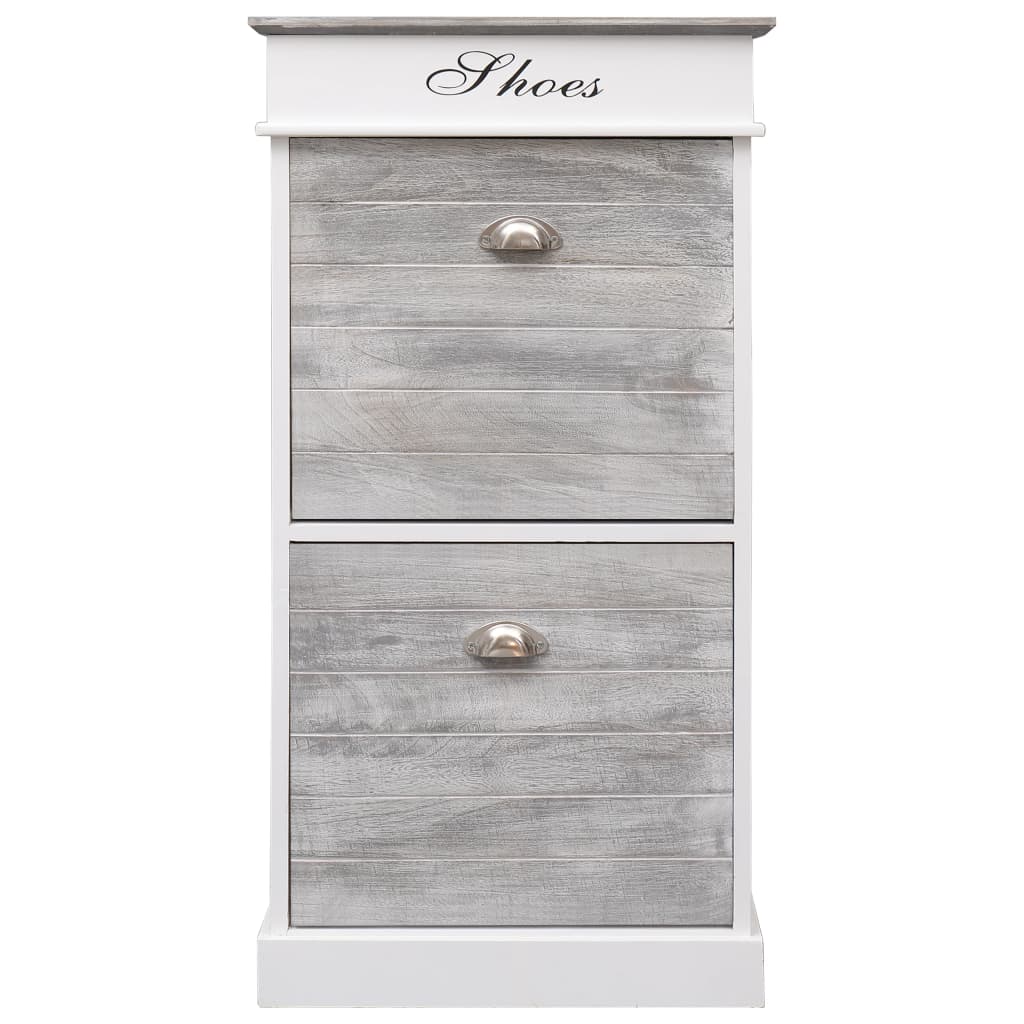 Shoe Cabinet Grey 50x28x98 cm Paulownia Wood