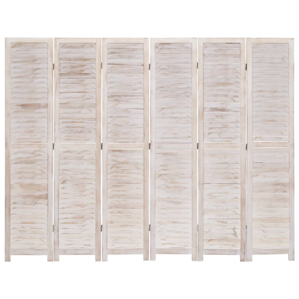 6-Panel Room Divider 210x165 cm Wood